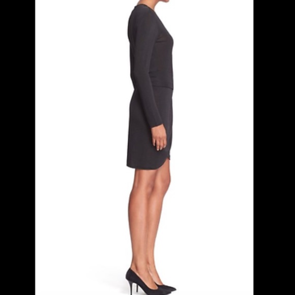 NWT $245 THE KOOPLES SPORT BLACK SHINY MELANGE JERSEY SHEATH DRESS 3 - Picture 3 of 6